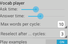 Vocab player options